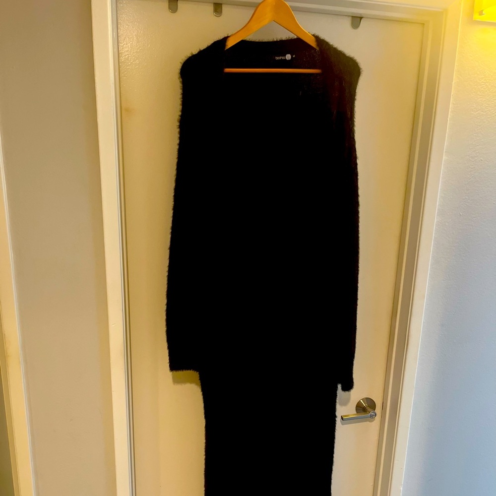 Very long furry duster for tall women over 5’8”
